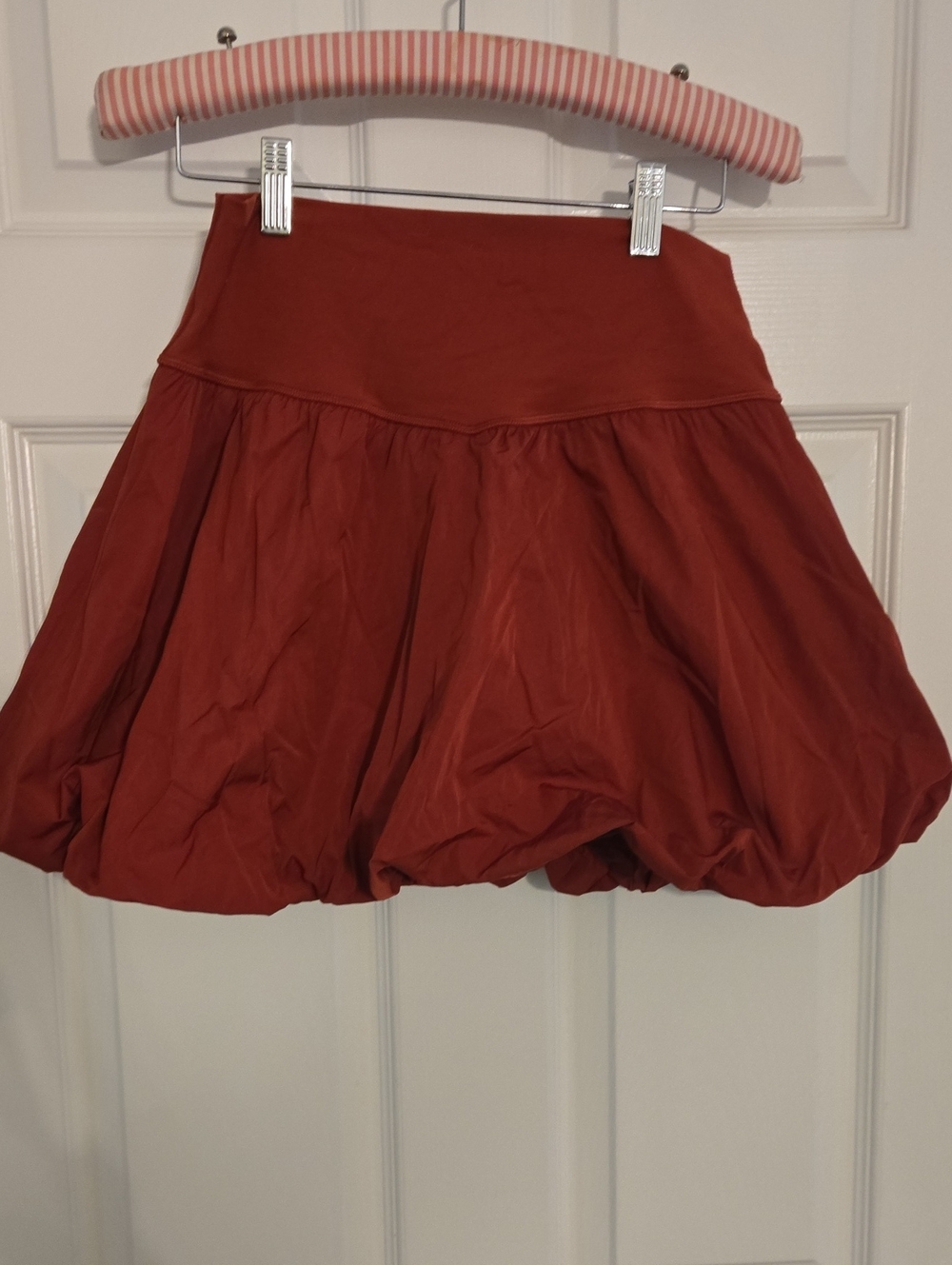 Rust Bubble Skirt with Wide Waistband - Women